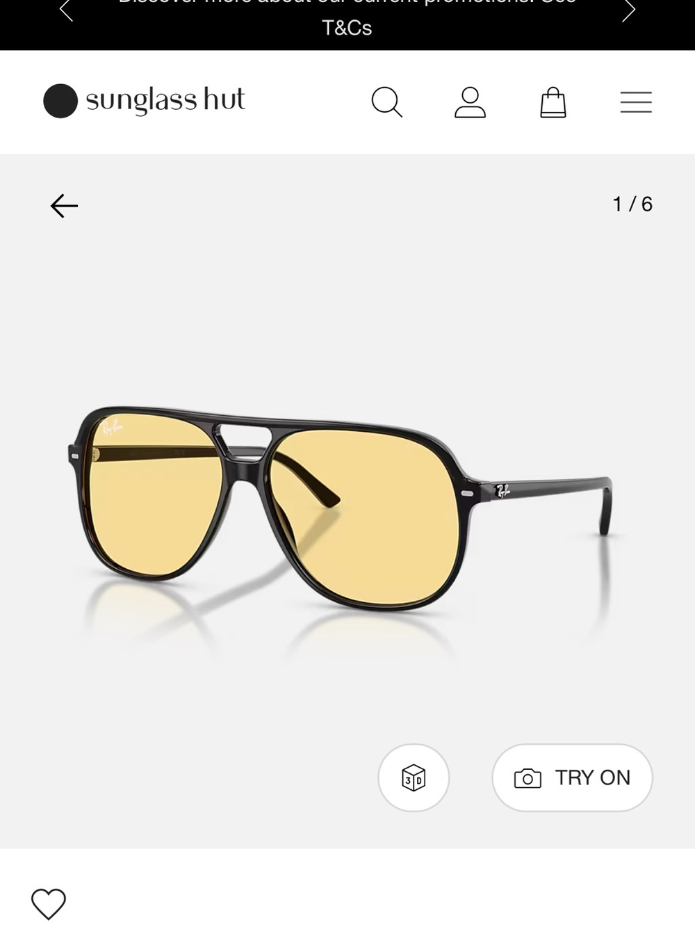 Ray-Ban Sunglasses with Yellow Lenses